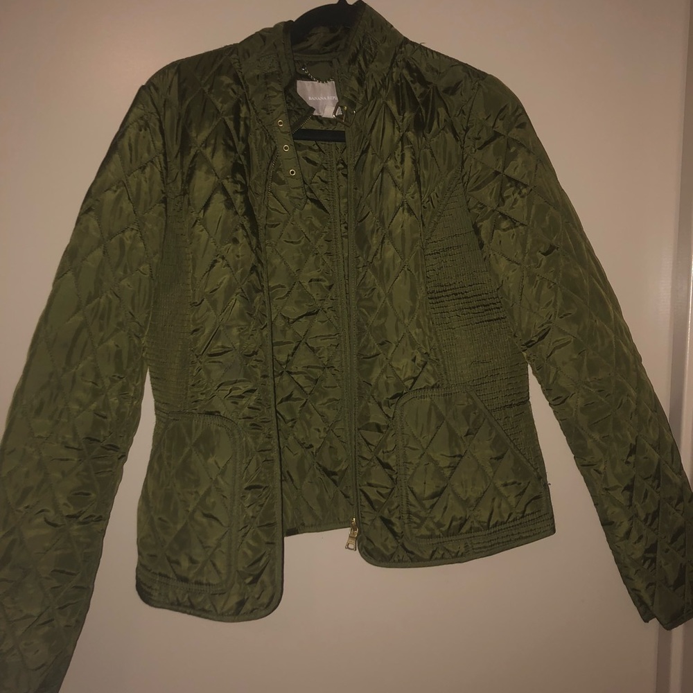Green quilted jacket